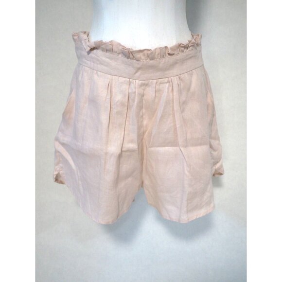 The Femm, Kaiya Rose Pink 100% Linen Shorts $265 NWT! US Size M - Picture 1 of 12